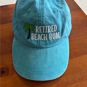 Turquoise 'Retired Beach Bum' Embroidered Baseball Cap